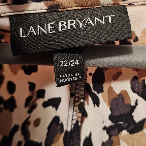 Leopard print blouse with black trimmed sleeves -lane Bryant size 22/24 - Picture 2 of 3
